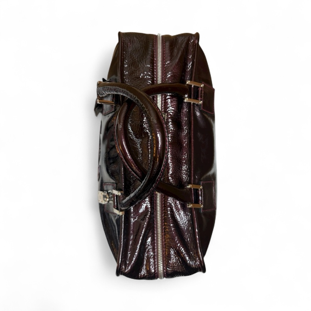 Loewe Burgundy Patent Leather Satchel Bag with Lock & Key - Picture 5 of 14